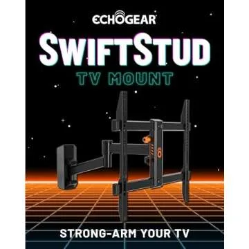 ECHOGEAR SwiftStud Swivel Full Motion TV Wall Mount for TVs Up to 60" - Smooth Extention, Tilt - Wal...