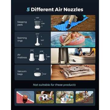 Portable Air Pump with LED Light and Charger