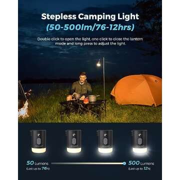 Portable Air Pump with LED Light and Charger