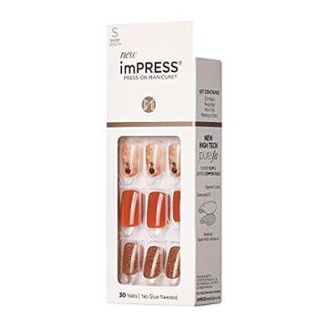 Kiss imPRESS Press on Manacure Halloween Nails - Creeping, Short Length, Square Shape, 30 Fake Nails
