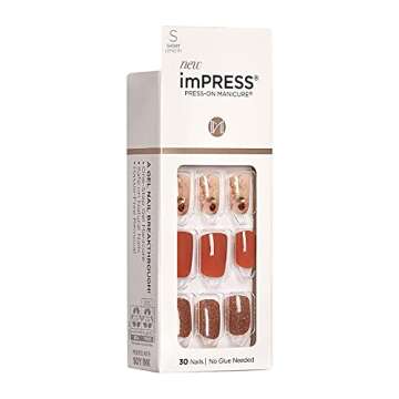 Kiss imPRESS Press on Manacure Halloween Nails - Creeping, Short Length, Square Shape, 30 Fake Nails