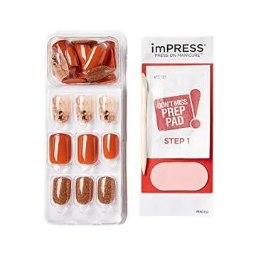 Kiss imPRESS Press on Manacure Halloween Nails - Creeping, Short Length, Square Shape, 30 Fake Nails