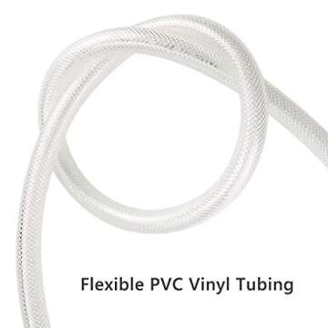1" ID x 10 Ft High Pressure Braided Clear PVC Vinyl Tubing Flexible Vinyl Tube, Heavy Duty Reinforced Vinyl Hose Tubing, BPA Free and Non Toxic