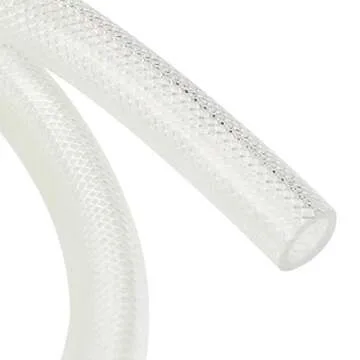 1" ID x 10 Ft High Pressure Braided Clear PVC Vinyl Tubing Flexible Vinyl Tube, Heavy Duty Reinforced Vinyl Hose Tubing, BPA Free and Non Toxic