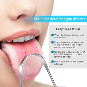 Tongue Scraper,Stocking Stuffers Tongue Cleaner For Adults,2pack Tounge Scraper Cleaner Stainless Steel Gifts For Men and Women With Case.