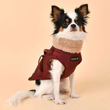 Premium Puppia Winter Dog Coat with Integrated Harness