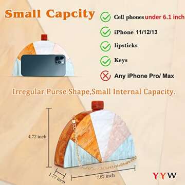 Clutch Purses Women Semicircle Evening Bag Splicing Color Crossbody Handbags for Wedding Cocktail Pa...