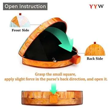 Clutch Purses Women Semicircle Evening Bag Splicing Color Crossbody Handbags for Wedding Cocktail Party Prom Banquet (Orange)