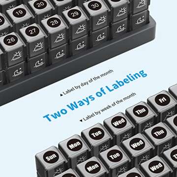 ZIKEE 30 Day Pill Organizer Monthly, Portable One Month Pill Box Cases with 32 Twice a Day AM PM Compartments for Vitamins, Fish Oil, Supplements and Medications（Black
