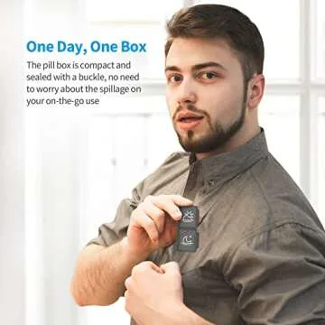 ZIKEE 30 Day Pill Organizer Monthly, Portable One Month Pill Box Cases with 32 Twice a Day AM PM Compartments for Vitamins, Fish Oil, Supplements and Medications（Black