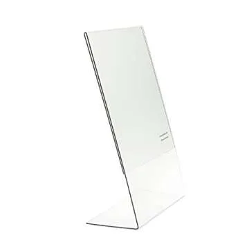 SOURCEONE.ORG Premium Clear 8.5 X 11-Inches Acrylic Slant Back Sign Holder, Brochure Holder