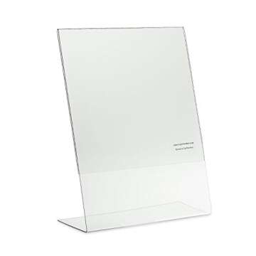 SOURCEONE.ORG Premium Clear 8.5 X 11-Inches Acrylic Slant Back Sign Holder, Brochure Holder