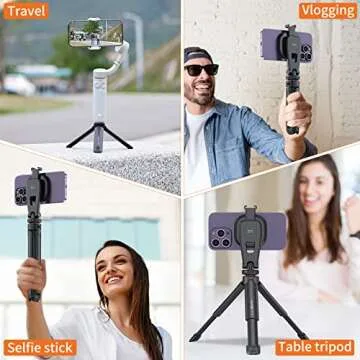 UURIG TP05 Extendable Mini Camera Tripod, Portable Selfie Stick Handle Grip Desktop Webcam Tripod with 1/4" Screw for DSLR Camera Webcam Phone Holder Selfie Stick Vlog Tripod