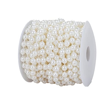 YoungJewl 8mm Crafts Faux Pearl Beads Garland Pearl Bead Roll Strand of Pearls to Decorate Floral Ce...