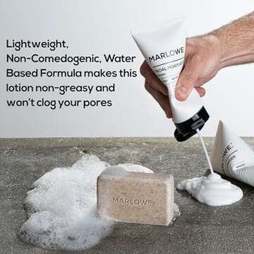 MARLOWE. No. 123 Men's Facial Moisturizer 6 oz, Lightweight Daily Face Lotion for Men, Includes Natural Extracts to Hydrate, Soothe & Restore, Light Aloe Citron Scent