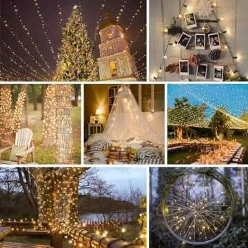 Ningyangyu 32.8ft LED String Lights 100LED Outdoor Christmas Lights 8 Modes Timer Fairy Light Plug in LED String Lights for Xmas Yard Birthdays Wedding Party Holiday Decorations(Warm White)