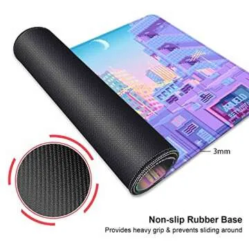 HUOCAIREN Tokyo City Anime Desk Mat for Gaming and Office
