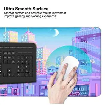 HUOCAIREN Tokyo City Anime Desk Mat for Gaming and Office