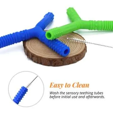 2 Pack Sensory Chew Teething Tubes for Babies 3+