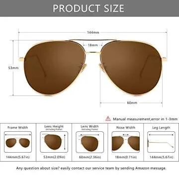 Sungait Women's Lightweight Polarized Aviator Sunglasses
