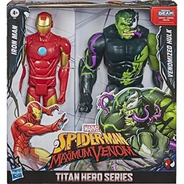 Marvel Titan Hero 12-Inch Iron Man Venomized Hulk Figures