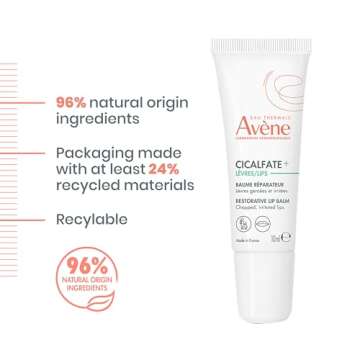 Avène Cicalfate Restorative Lip Cream, Long Lasting Moisture to Soothe Dry, Cracked Lips, promotes healthy lip barrier, water resistant, safe for infants, children and adults 0.3 Oz