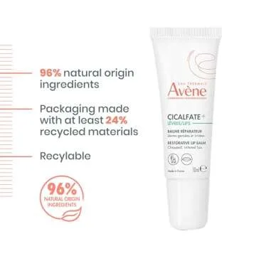 Avène Cicalfate Restorative Lip Cream, Long Lasting Moisture to Soothe Dry, Cracked Lips, promotes healthy lip barrier, water resistant, safe for infants, children and adults 0.3 Oz