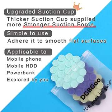 DGBGoo 5 PCS Suction Phone Case Adhesive Silicone Suction Cup Phone Holder Case for Hand Mobile Devices Mount (5 Colors)