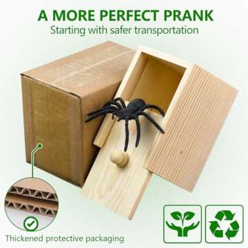 PARNIXS Wooden Spider Prank Box - Handcrafted Money Surprise Box for Adults and Kids [Upgraded Version]