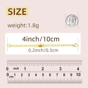 OHINGLT Adjustable Necklace Extender Magnetic Jewelry Clasps and Closures, Gold and Silver Necklace ...