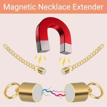 OHINGLT Adjustable Necklace Extender Magnetic Jewelry Clasps and Closures, Gold and Silver Necklace Extenders for Women