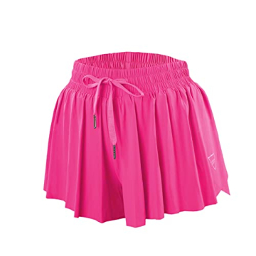 GAGABEN 2 in 1 Flowy Running Shorts in Rose Red for Women