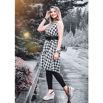 PRETTYGARDEN Women's Casual Plaid Sleeveless Sundress