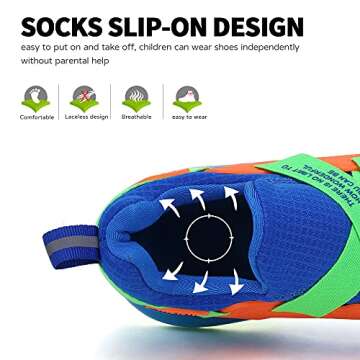 Boys Walking Shoes, Breathable Comfortable Non-Slip Mesh Blade Type Boys' Sport Tennis Shoes (Royal Blue, Size 12 Little Kid)