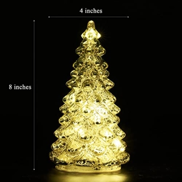 Osfvn Mercury Glass Christmas Tree Centerpiece for Holiday Decor