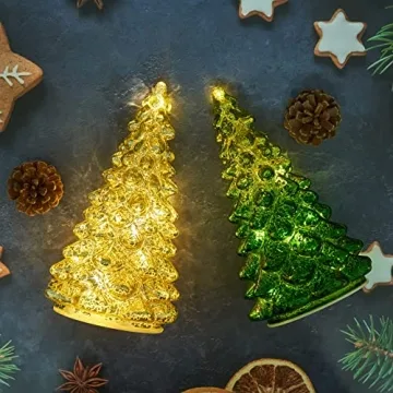 Osfvn Mercury Glass Christmas Tree Centerpiece for Holiday Decor