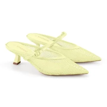 SHOBOO Women's Kitten Heels - Stylish Mesh Dress Sandals