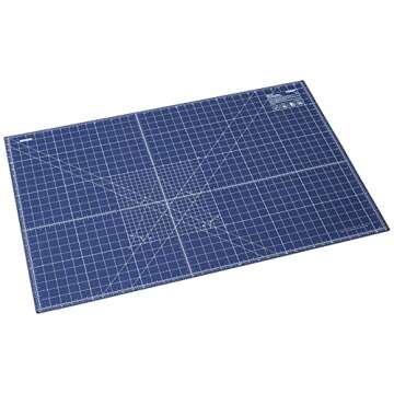 OLFA 24" x 36" Self Healing Rotary Cutting Mat (RM-MG/NBL) - Double Sided 24x36 Inch Cutting Mat with Grid for Fabric, Sewing, Quilting, & Crafts, Designed for Use with Rotary Cutters (Navy)