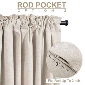 100% Blackout Linen Curtains for Bedroom & Living Room