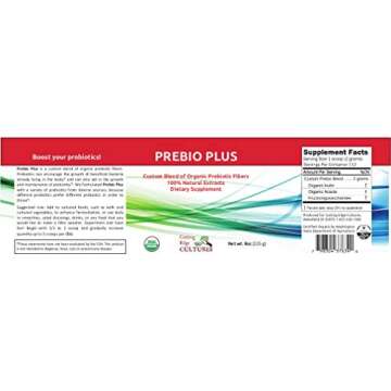 Cutting Edge Cultures Prebio Plus Prebiotic Fiber Powder Best Custom Blend of Organic Prebiotic Fibers Dietary Supplement 8 oz