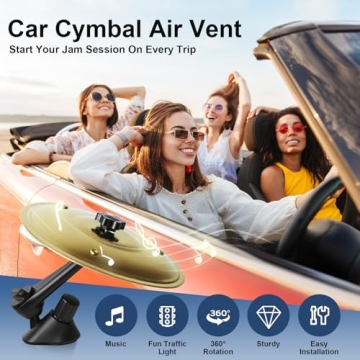 FreeSinger Car Crash Cymbal Air Vent - 2025 Upgrade Mini Car Symbol Drum for Dash, Fun for Every Dri...