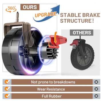TIMBER RIDGE 400L Large Capacity Folding Double Decker Wagon with Brakes, 54" Extra Long Extender Wa...