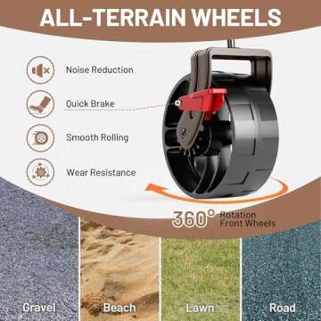 TIMBER RIDGE 400L Large Capacity Folding Double Decker Wagon with Brakes, 54" Extra Long Extender Wagon Cart, 450lbs Heavy Duty Collapsible Cart, All-Terrain Big Wheels for Camping, Sports, Shopping