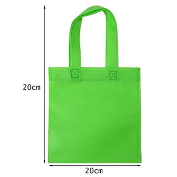 Elcoho 40 Pieces Non-Woven Party Favor Bags 8×8 Inch Resuable Goodie Gift Bag with Handles Tote Tre...