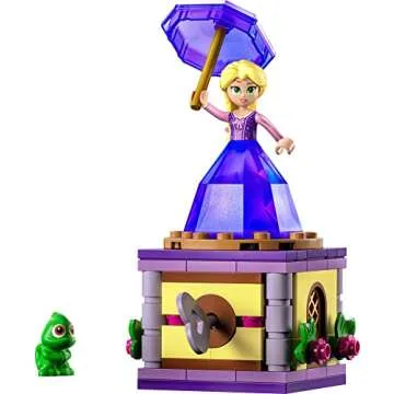 LEGO Disney Princess Twirling Rapunzel 43214 Building Toy with Diamond Dress Mini-Doll and Pascal The Chameleon Figure, Wind Up Toy Rapunzel, Disney Collectible Toy for Girls & Boys Age 5+ Years Old
