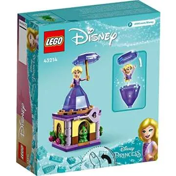 LEGO Disney Princess Twirling Rapunzel 43214 Building Toy with Diamond Dress Mini-Doll and Pascal The Chameleon Figure, Wind Up Toy Rapunzel, Disney Collectible Toy for Girls & Boys Age 5+ Years Old
