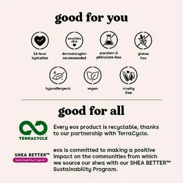 eos Shea Better Body Lotion- Jasmine Peach, 24-Hour Moisture Skin Care, Lightweight & Non-Greasy, Made with Natural Shea, Vegan, 16 fl oz