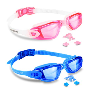 EverSport Swim Goggles, Anti-Fog & UV Protection - Pack of 2 (Blue & Pink)