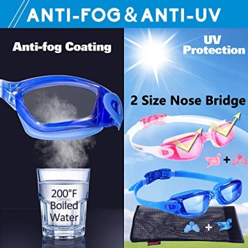 EverSport Swim Goggles, Pack of 2 with Anti-Fog & UV Protection