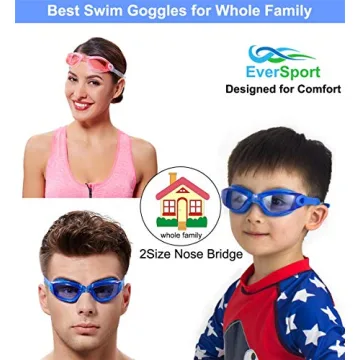 EverSport Swim Goggles, Pack of 2 with Anti-Fog & UV Protection